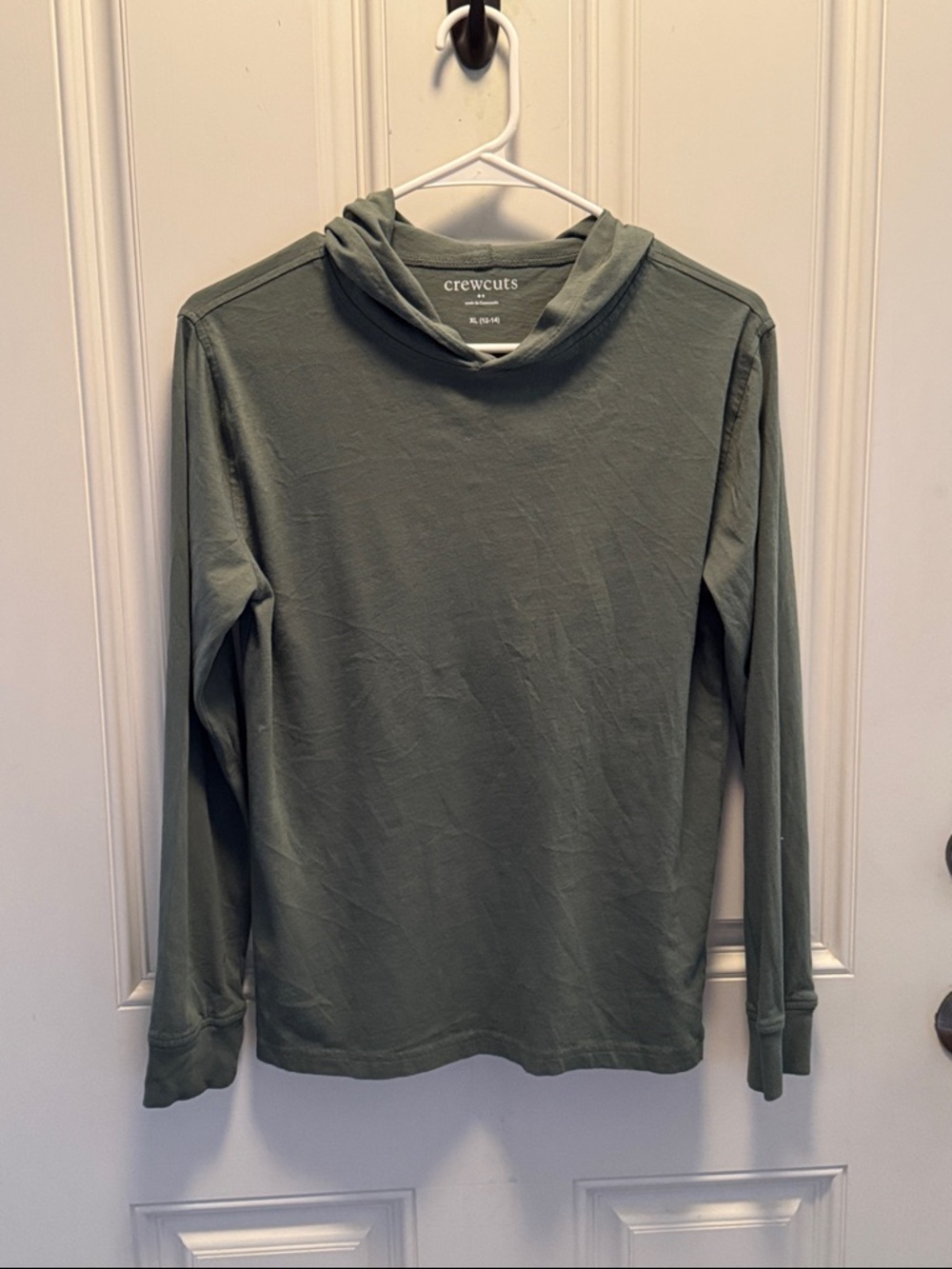 Crewcuts Olive Green Hooded Long Sleeve Tee